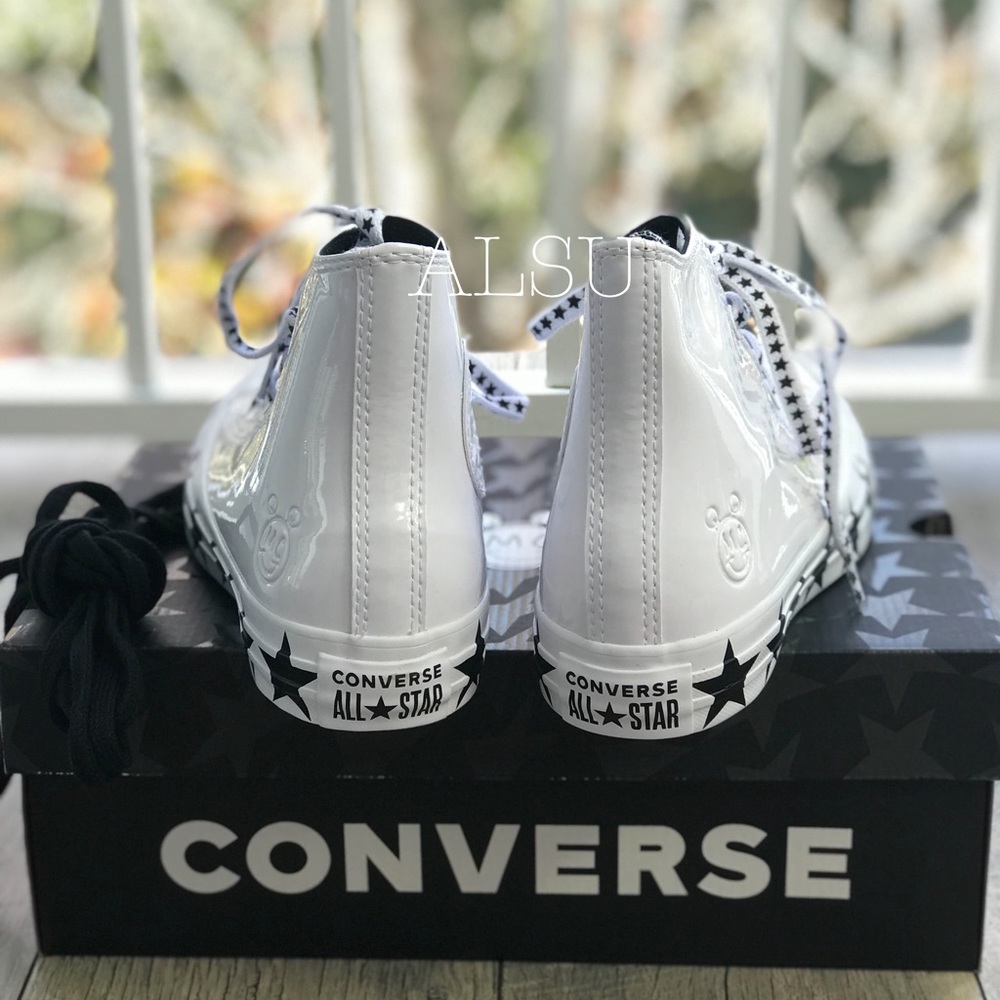 Conv&Miley Ctas HI White Black Stars✨W AUTHENTIC - Picture 4 of 8